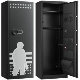 VEVOR 10-12 Gun Safe, Long Gun Cabinet for Rifles and Pistols, Quick Access Rifle Safe with 4 Pistol Pockets and 3 Adjustable Racks