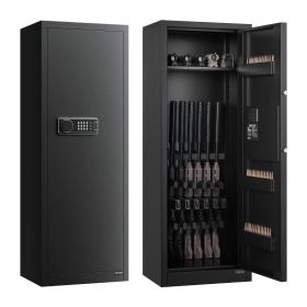 VEVOR 6-8 Gun Safe, Long Gun Cabinet for Rifles and Pistols, Quick Access Rifle Safe with 3 Ammo Slots and 2 Adjustable Racks
