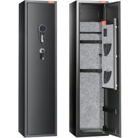 VEVOR 7-8 Rifles Gun Safe, Rifle Safe with Digital Keypad & Lock, Gun Storage Cabinet with Built-in Storage Locker