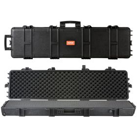 VEVOR Rifle Case, Rifle Hard Case with 3 Layers Fully-protective Foams, 50 inch lockable Hard Gun Case with Wheels, IP67 Waterproof & Crushproof