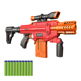 Spectrum, Motorized Clip-Fed Semi-Auto Blaster with 10 Round Universal Ammo Clip and 10 Waffle Tip Darts Compatible