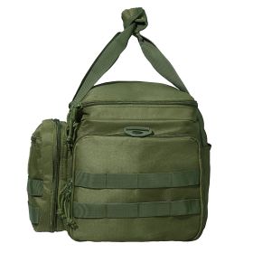 VEVOR Range Bag for 4 Pistols, Tactical Gun Range Bag with 3 Detachable Baffles & 6 Magazines (product color: Green, Item Size: 37 x 26 x 23 cm)